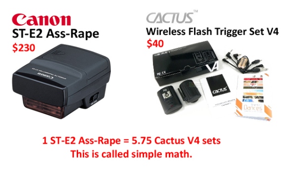 Canon ST-E2 Ass-Rape VS Cactus V4