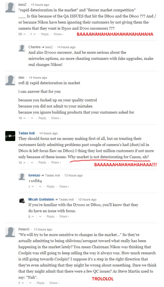 Nikon morons are seriously disappointed